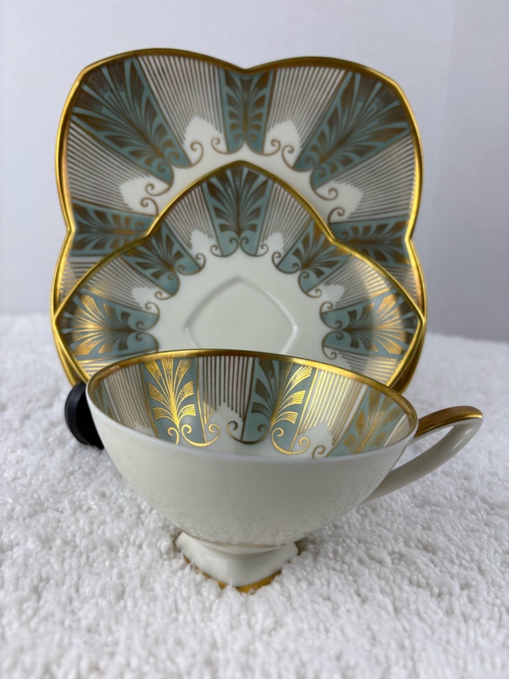 Vintage Alka Kunst Bavaria Porcelain Tea Cup/Saucer/Salad Plate Set